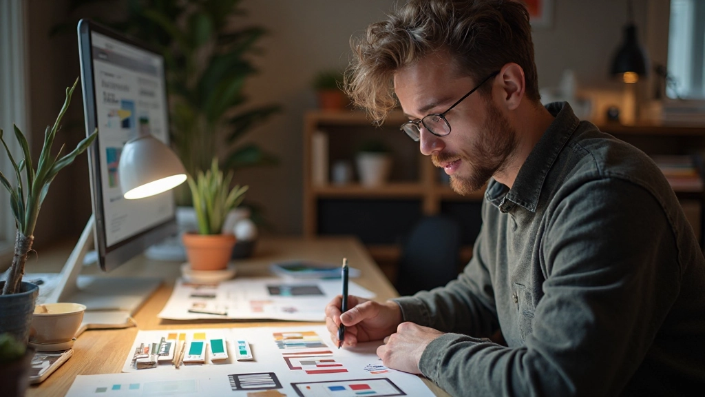 Kleurenpaletten en typografie samples met verschillende font combinaties en kleurschema's