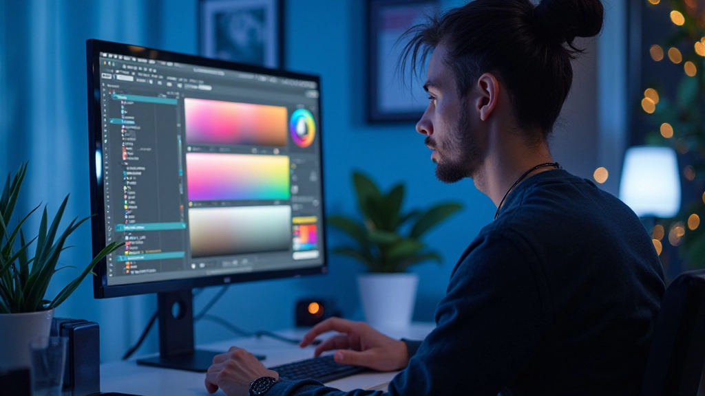 Digitale kleurenpalettenweergave met primaire, secundaire en neutrale kleuren goed georganiseerd