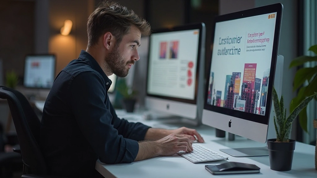 UI designer creating color palette and typography system for website project