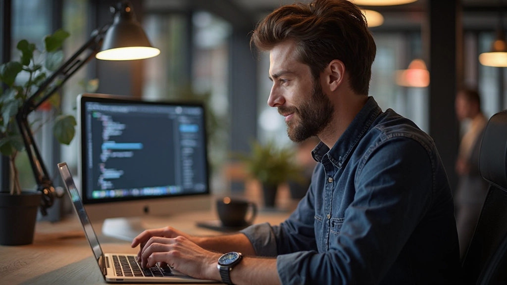 Frontend developer coding responsive website using CSS and HTML frameworks