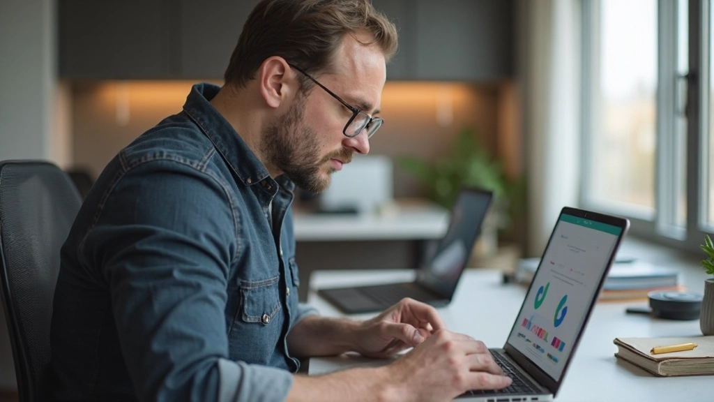 Web designer creating responsive layouts across different device sizes with design tools