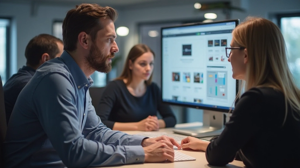 Gebruikers testen website interface, analytics dashboard toont gebruikersgedrag en heatmaps